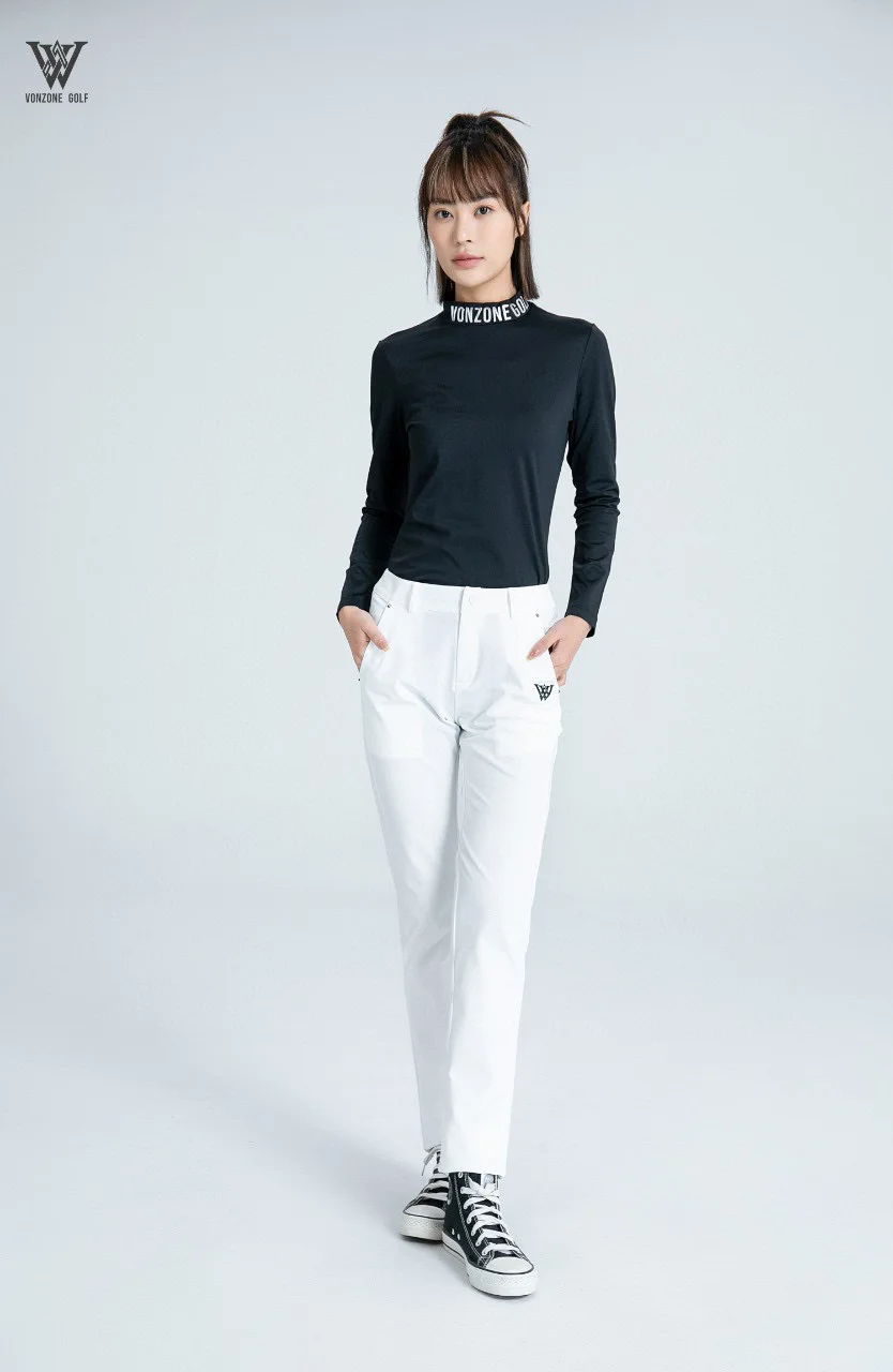 Autumn and winter golf long-sleeved women's clothing casual brand VONZONE new round neck top casual plush long-sleeved T-shirt