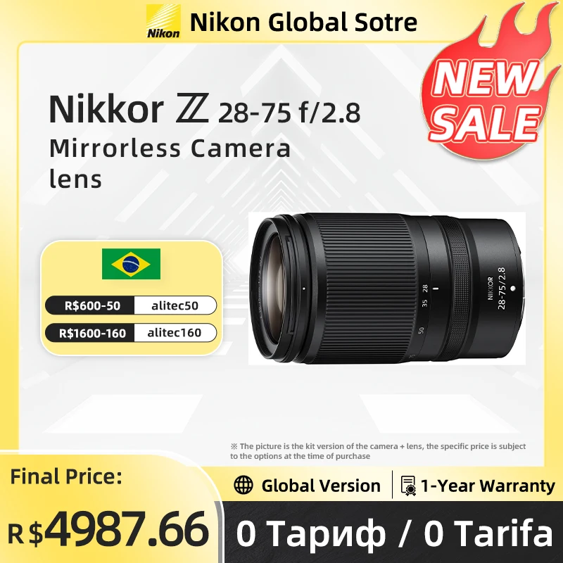 Объектив NIKON NIKKOR Z 28-75 мм F2.8 маленький и легкий постоянная диафрагма естественная