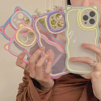 cute cat ear clear phone case for iphone 13 12 11 pro max case shockproof funda iphone x xr xs 7 8 plus iphone11 soft back cover
