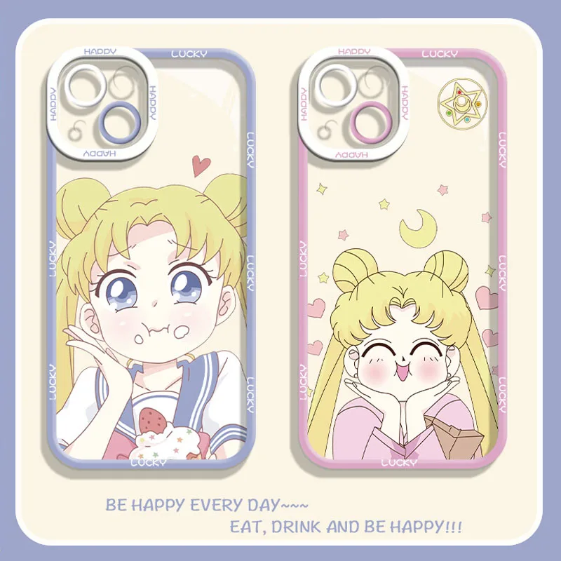 Sailors Moons Clear TPU Case for Xiaomi Mi 13 12 12T 11T Pro 11 Ultra 10 Lite 10T POCO X5 X4 X3 NFC F5 F3 F4 GT M4 Soft Cover