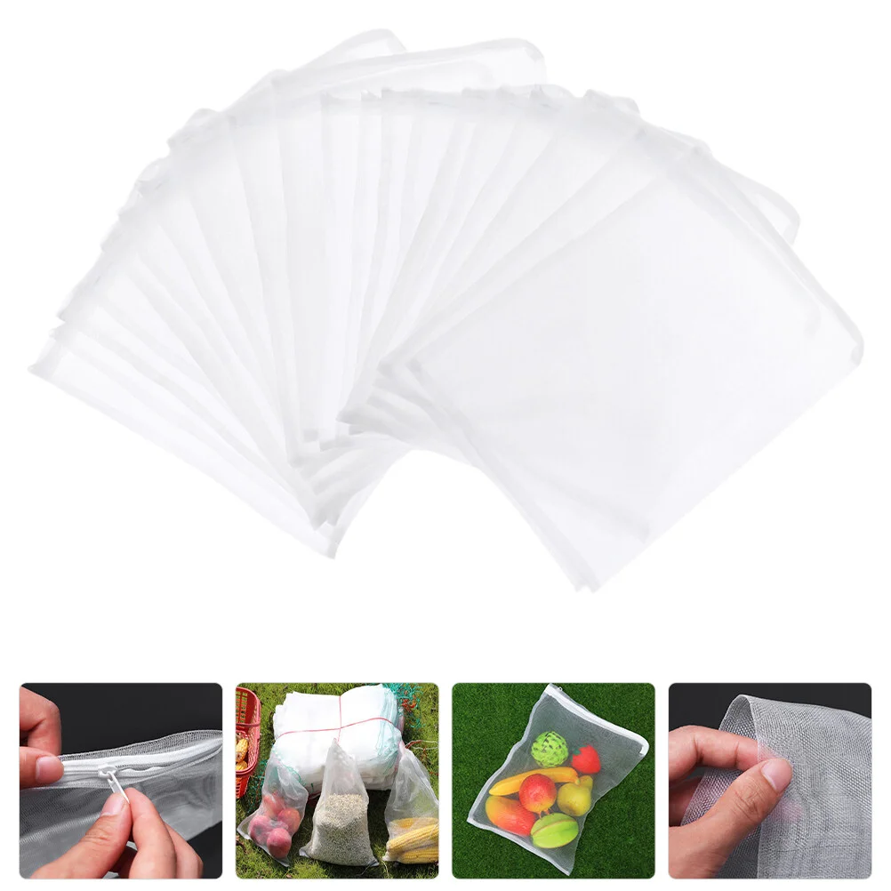 

20 Pcs Zipper Aquarium Filtration Bag Mesh Pouch Fish Tank Strainer Nylon Mesh Zipper Pouches Device Bags Replaceable Reusable