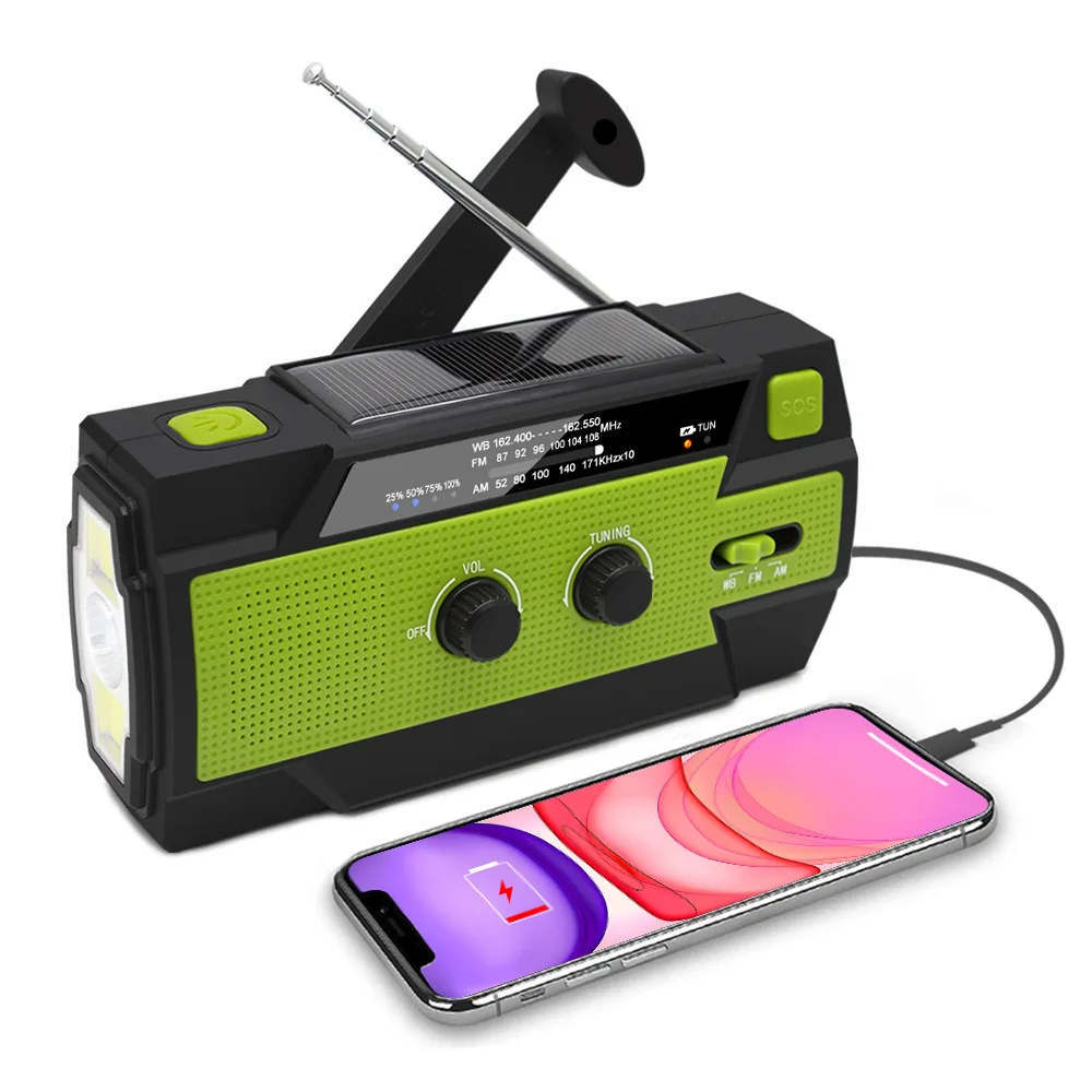 

4000 MAh Solar Radio Multifunctional Emergency Radio Mobile Powerbank Weather Forecast Radio with SOS LED Flashlight Dropshiping