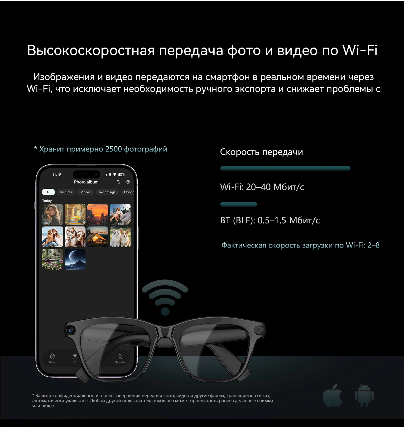 Умные очки Blackview BV300 4K 8MP с функцией AI-переписки, видеозаписью, переводом на 150+ языков, женские солнцезащитные очки, линзы в комплекте бесплатно. (art.: 3920dccb7a093) - 3920dccb7a093