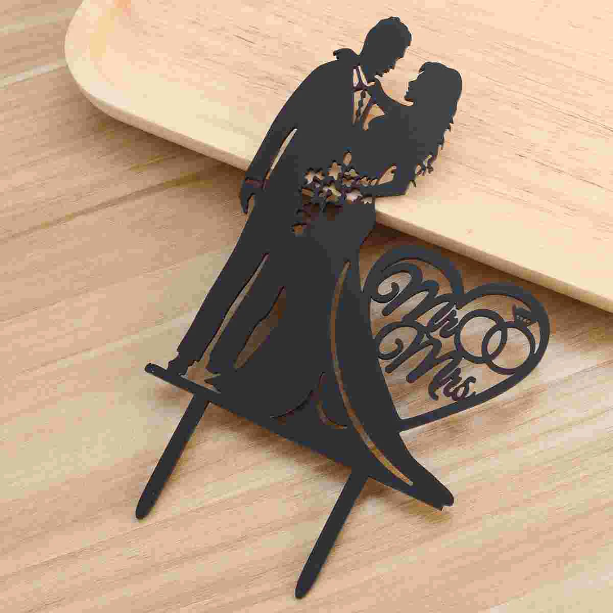 

Bride and Groom Cake Topper Acrylic Funny Mr Mrs Party Supplies Cake Topper Cake Decor for Engagement Wedding Anniverary