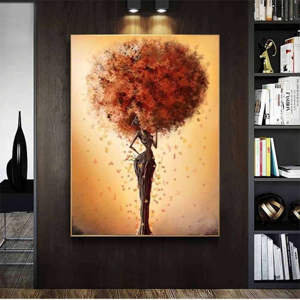 

Surrealism Flower Head Woman Canvas Painting Wall Art Abstract Life Tree Poster And Prints For Living Room Home Decor Cuadros