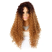 matte realistic corn perm long curly hair wig head wool roll split hair wig fluffy curly hair head pretend play toys for girls