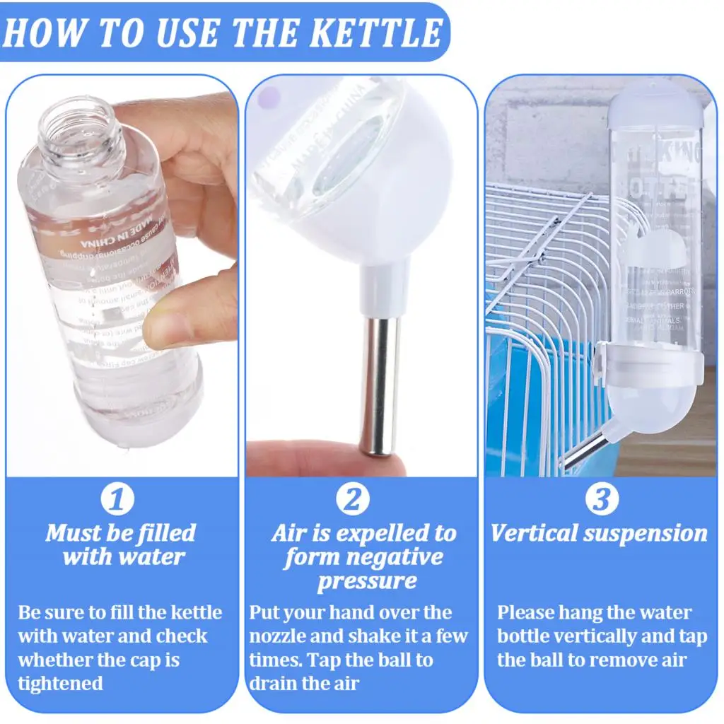 

6 упаковок, без капель, маленькие бутылки для воды для животных. Подвеска для хомяка бутылка для воды для хомяков, мышей, гербов. Ежики и т. Д.