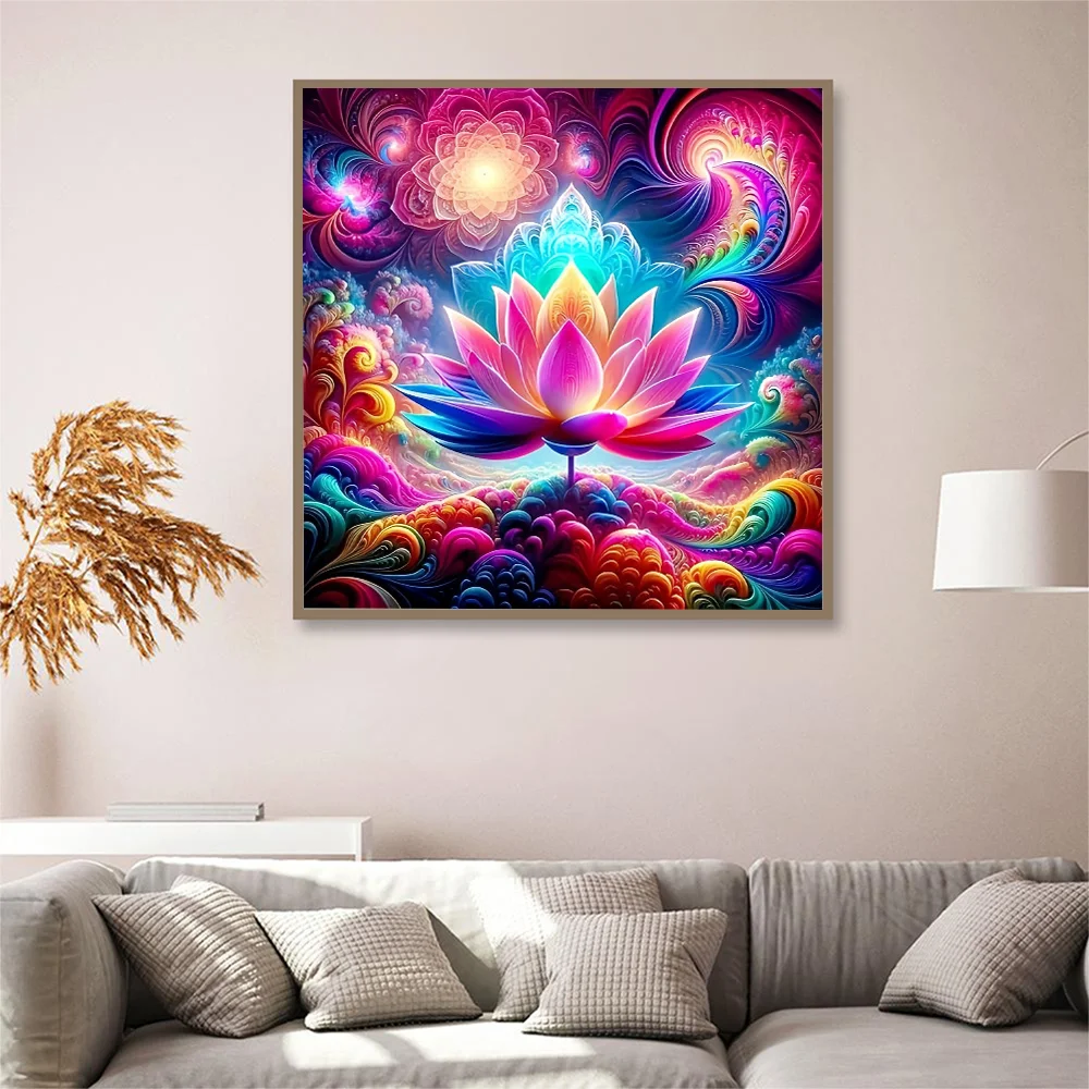 Наборы сделай сам вышивка крестиком хлопковая нить в виде лотоса цветок