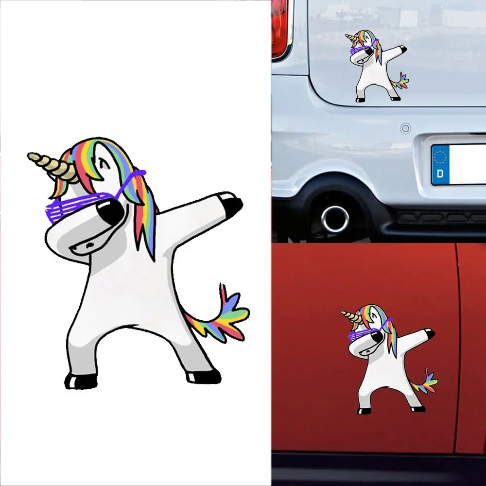

Applique Waterproof Vinyl Funny Unicorn Cartoon Windows Decal Car Stickers