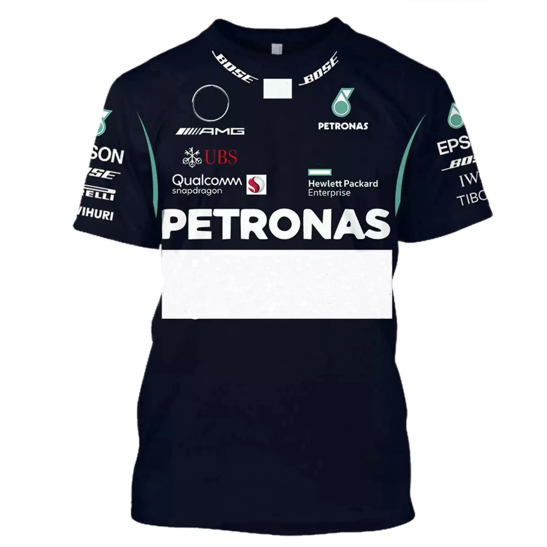 

2022 Summer Hot Petronas Collaboration F1 Formula One Amg Team Casual Men's and Women's Short Sleeve T-Shirt Racing Spectator