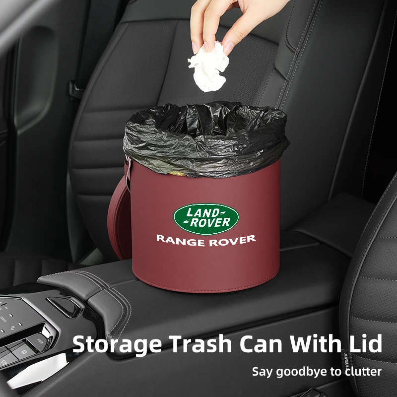 Автомобильная кожаная корзина для мусора с крышкой портативный органайзер