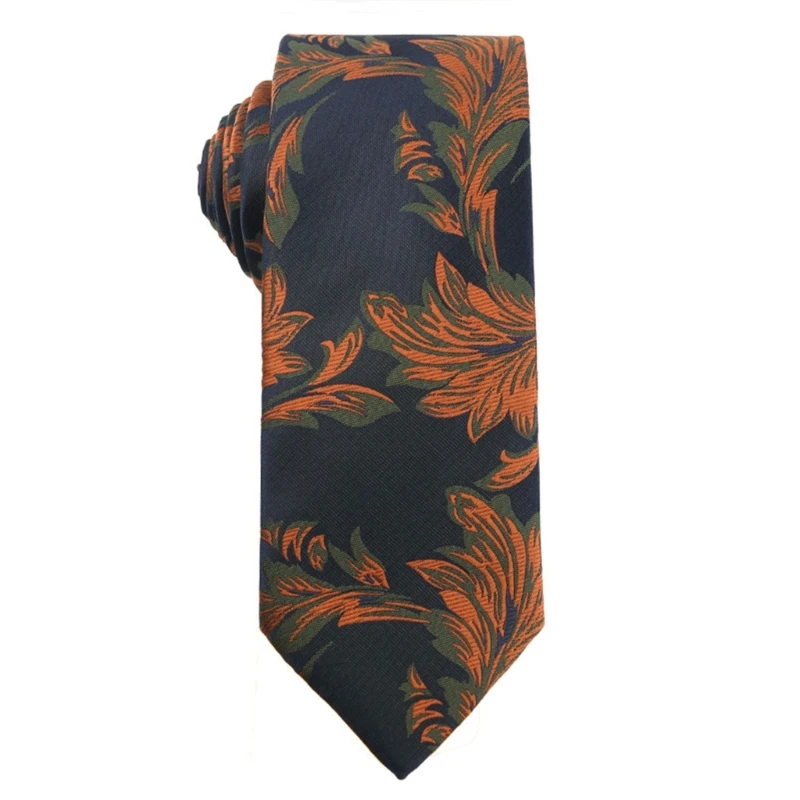 Мужской и женский винтажный полосатый галстук с цветочным принтом новинка