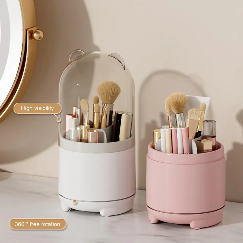 

Fashion Lightweight Makeup Brush Organizer 360 Degree Rotatable Desktop Eyebrow Pencils Cosmetics Storage Box Pot Keep Tidy