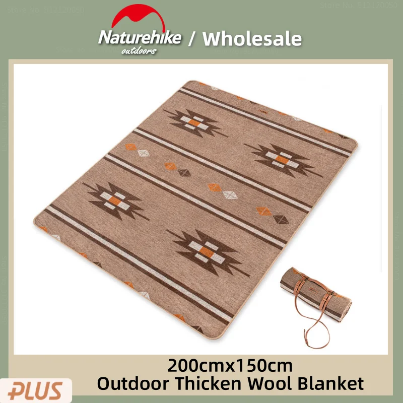 

Naturehike New Outdoor Thickened Wool Blanket Travel Multifunctional Thermal Shawl Portable Picnic Mat Camping March Bed Blanket