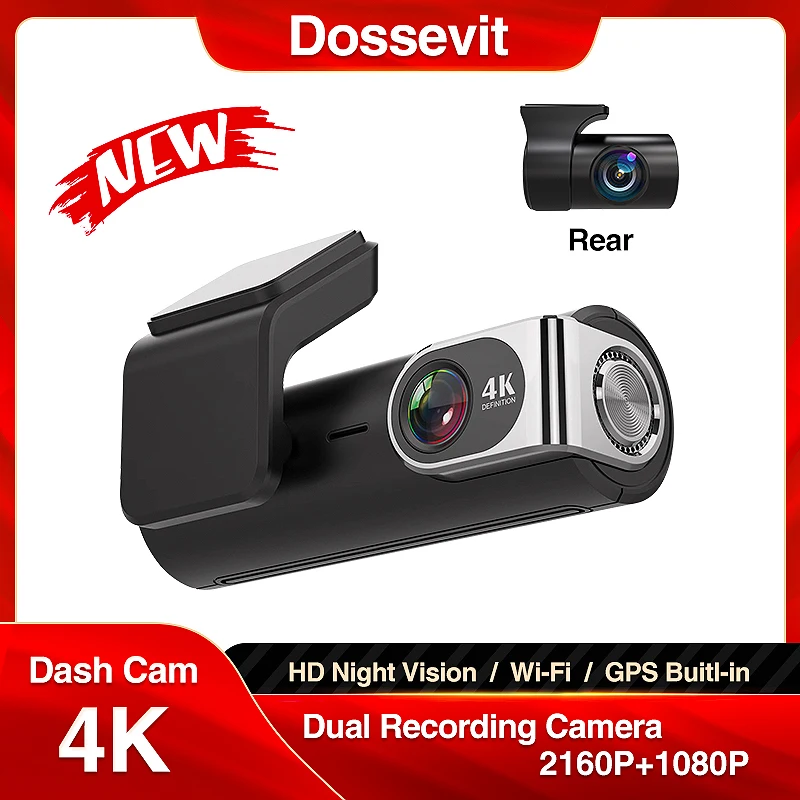 

Dossevit 4K Dash Cam 2160P Built-in GPS Wifi Car DVR 24H Parking Monitior 1080P HD Night Vison 140 FOV Driving Recorder