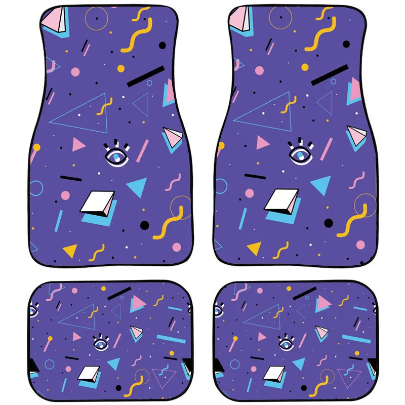 

Purple Background Printing Design Full Set 4PCs Pack Front And Rear Row Car Anti-slip Waterproof Floor Mats,for Audi A3