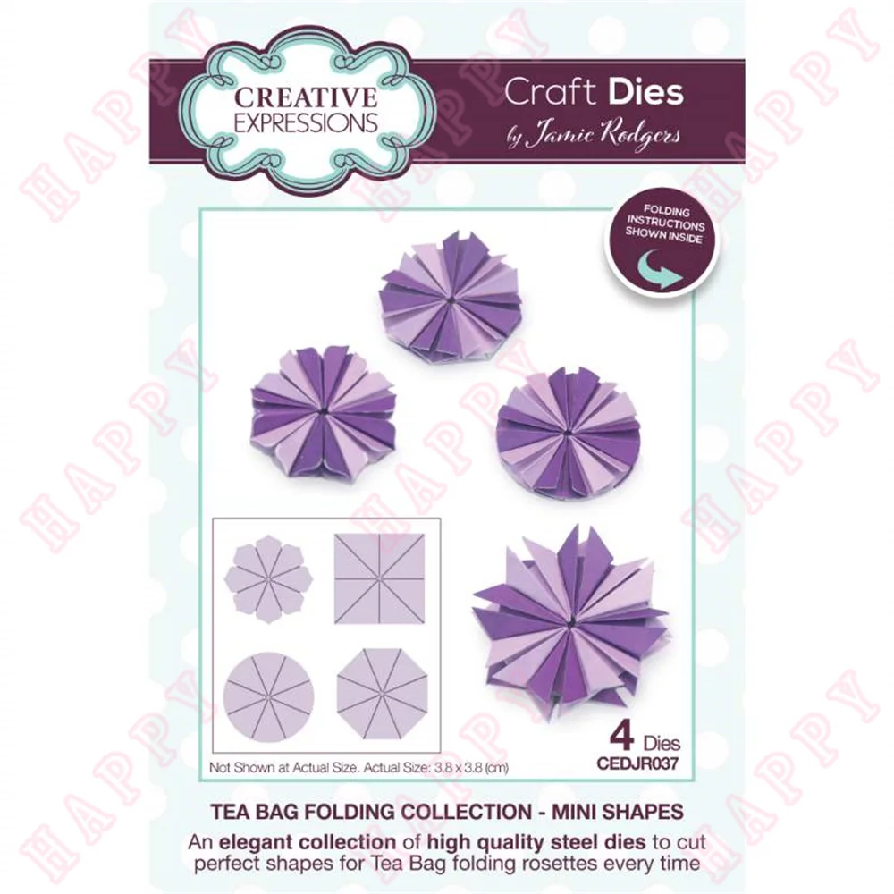 

New Tea Bag Folding Mini Shapes Diary Template DIY Scrapbook Album Paper Card Make Decoration Embossing Craft Metal Cutting Dies
