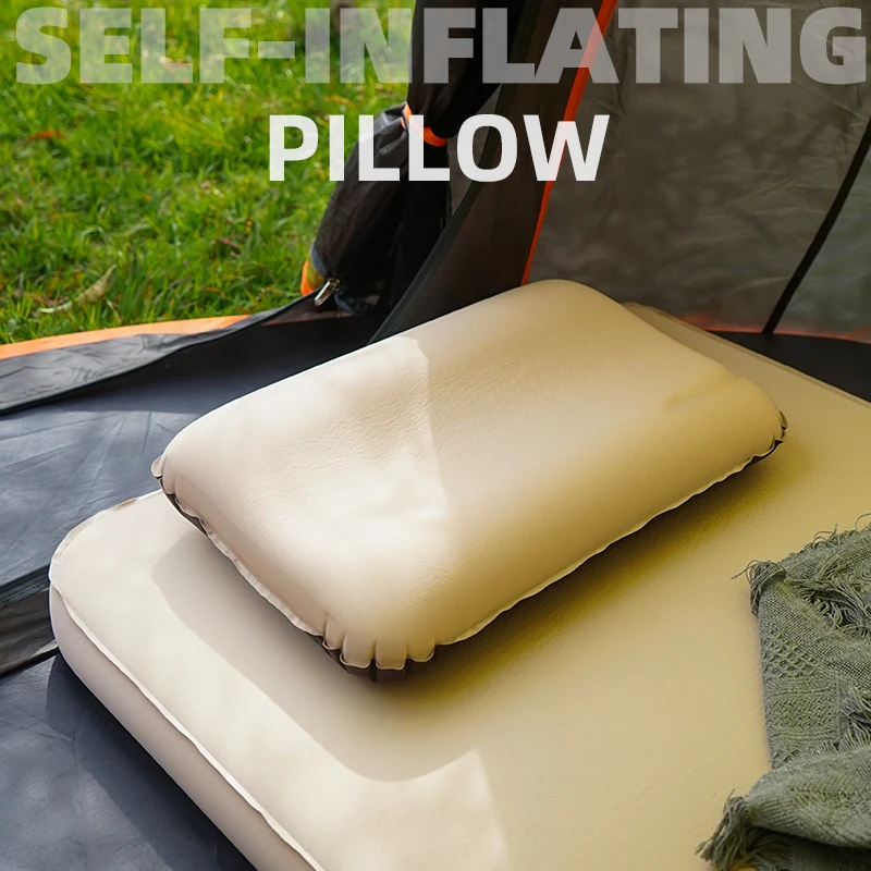 

Outdoor 3D Sponge Pillow Automatic Inflatable Pillow Camping Tent Air Cushion Pillow Travel Portable Cervical Pillow Lunch Break