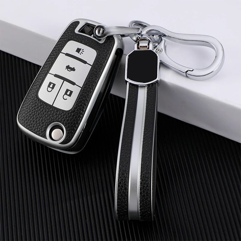 

4 Buttons TPU+Leather Car Key Case Cover For Buick Chevrolet Cruze Opel Vauxhall Mokka Encore Astra Corsa E Insignia Zafira G H