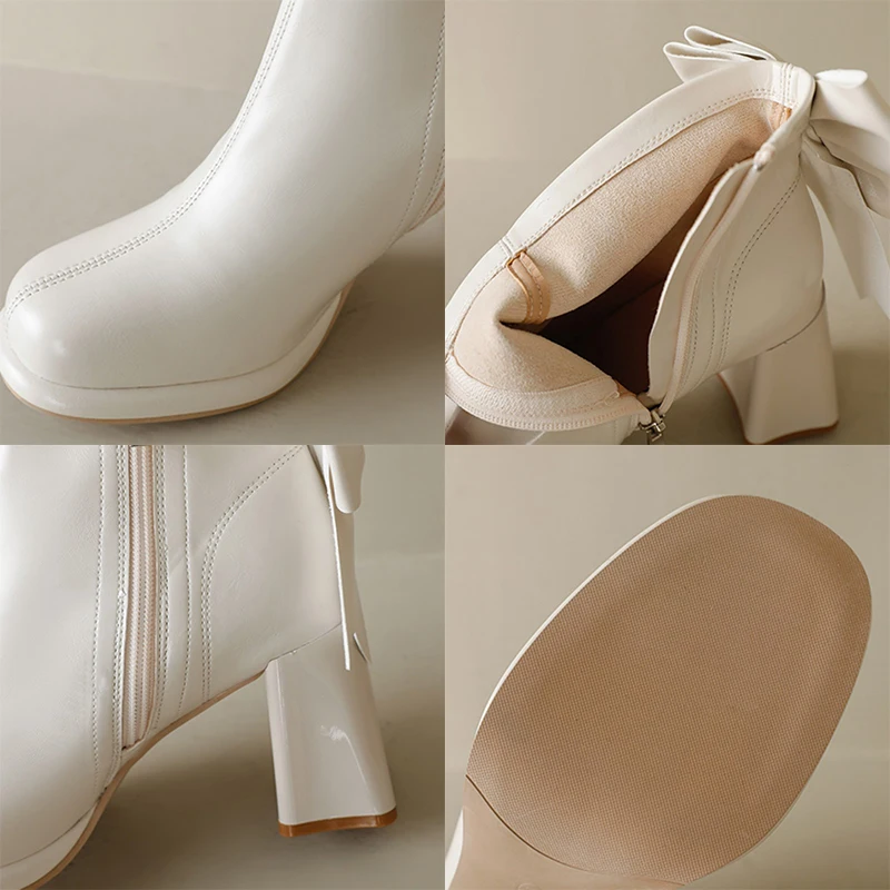 Новинка 2022 ботинки челси с бантом-бабочкой обувь на высоком каблуке зимняя