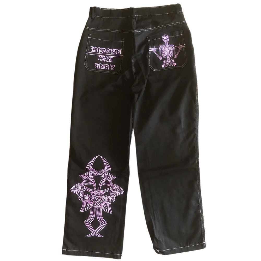 Мужские джинсы Tsingyi с вышивкой Y2K уличная одежда брюки-карго со средней талией на