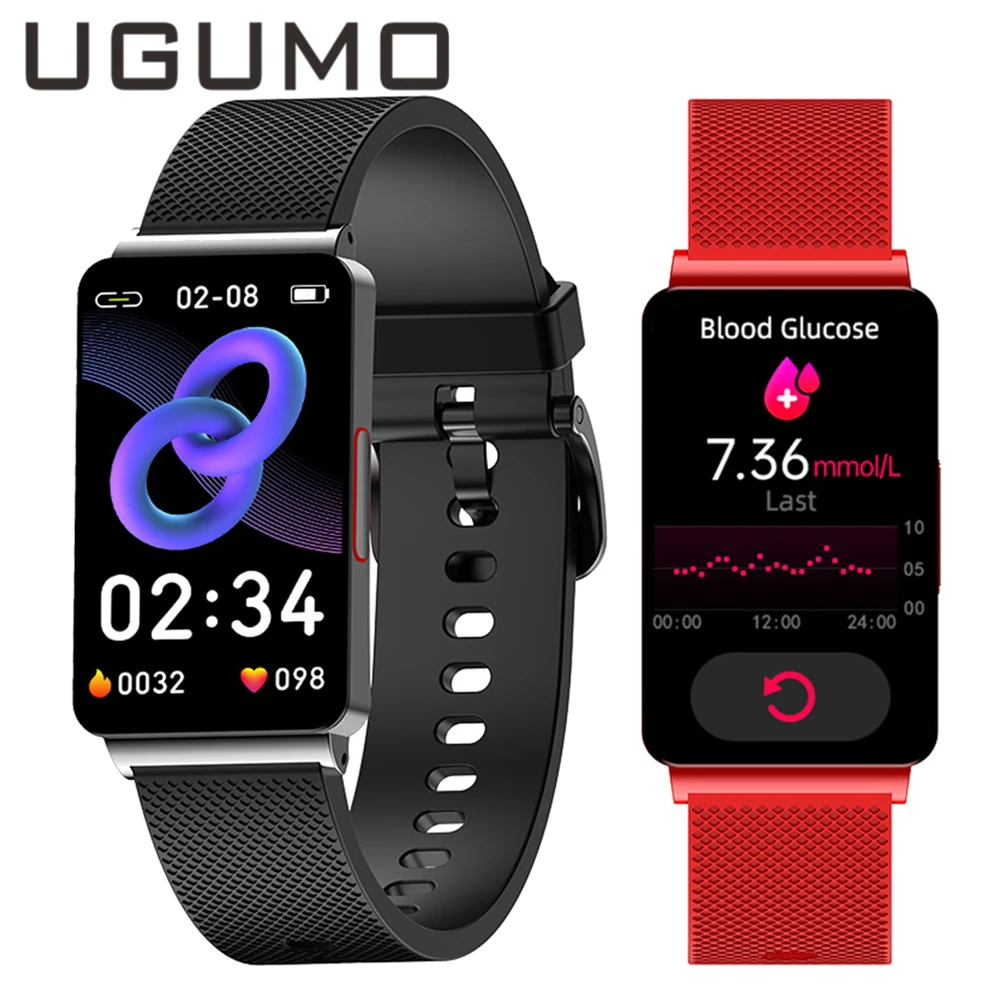 

Неинвазивный смарт-браслет UGUMO EP08 для измерения уровня сахара в крови, ЭКГ, HRV, пульсометр, тонометр, браслеты для Android и IOS