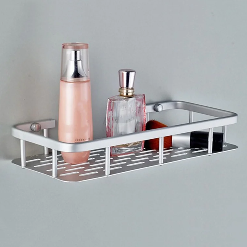 

Space Aluminum Bathroom Shelf Shower Shampoo Soap Cosmetic Shelves Bathroom Accessories Kitchen Storage Organizer Rack Holder