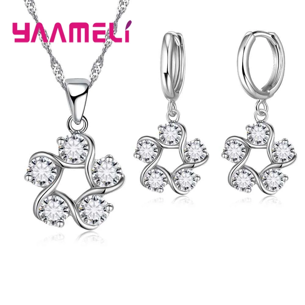 100% Стерлинговое Серебро 925 пробы красивый дизайн ожерелье с кубическим цирконием