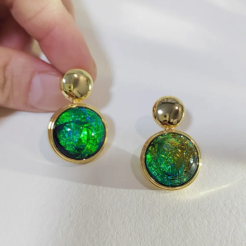 Элегантные зеленые серьги в стиле ретро для женщин ювелирные аксессуары