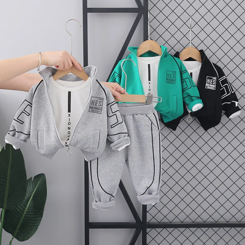 

Fall Baby Boy Clothes 9 to 12 Months Casual Long Sleeve Zipper Cardigan Jackets White T-shirts Pants Kids Tracksuit Boys Outfits