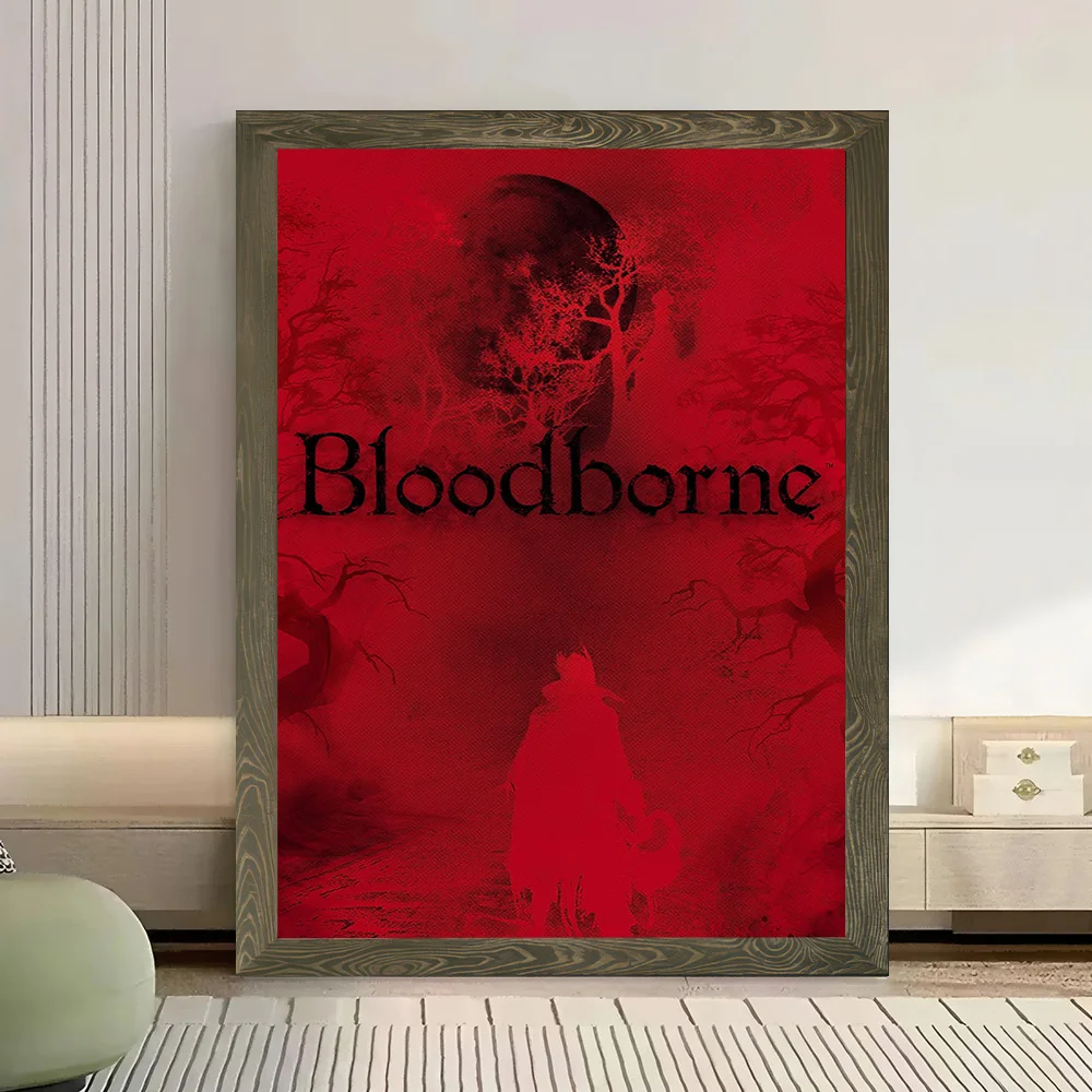 Фото Постер на холсте с принтом Bloodborne: Hunter's Desolate Path, персонализированные высококачественные настенные картины для роскошного декора комнаты №3