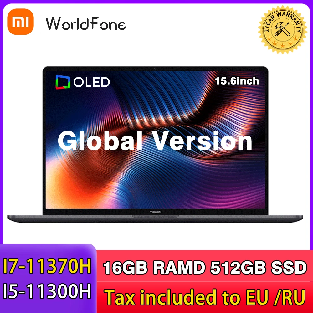 

Смартфон Xiaomi Mi Laptop Pro 15, 2021 дюйма, 15,6 K, Windows 10 Pro
