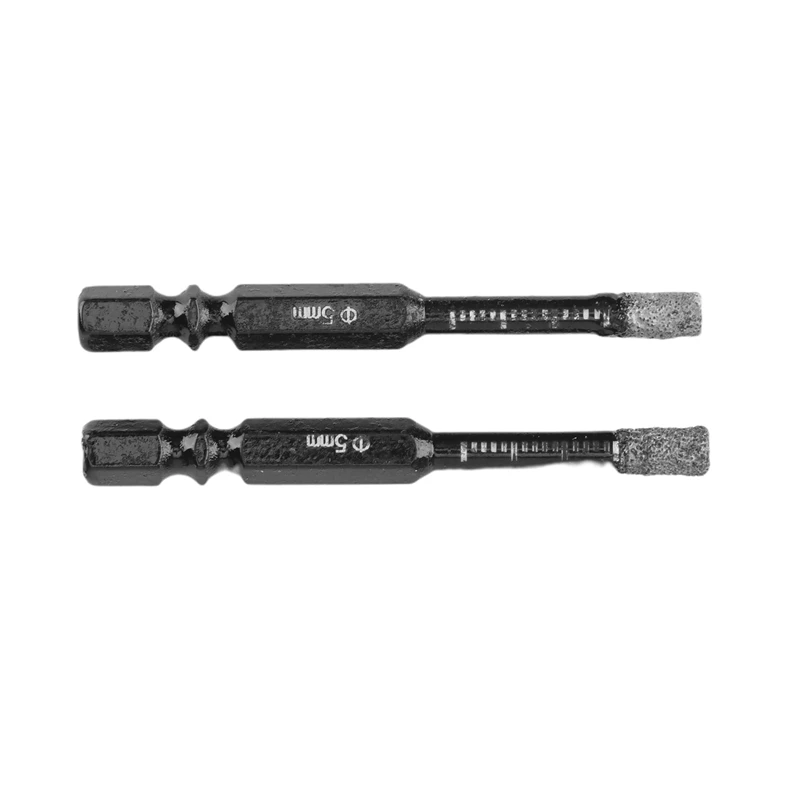 

LICG 2Pcs Dry Diamond Drill Bit For Ceramic Tile, Marble, Granite Quick-Change Hexagonal Shank Stone Hole Drill Bit (5Mm)