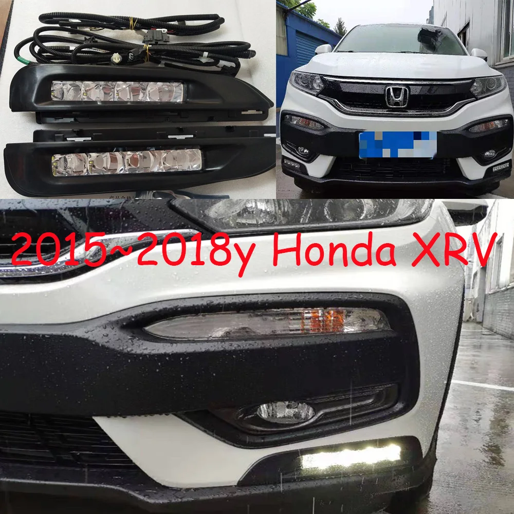 

Автомобильный бампер, налобный фонарь для Honda XRV, головсветильник освещение, модель 2015 ~ 2018y, светодиодные автомобильные аксессуары для дневных ходовых огней, противотуманные фасветильник