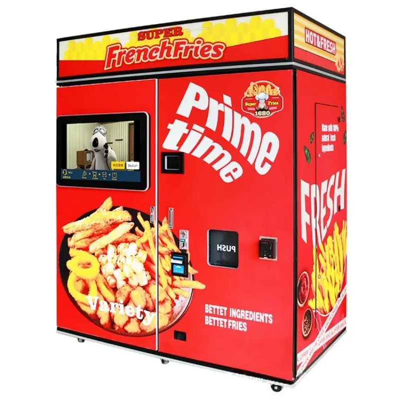 Máquina de Batatas Fritas Inteligente Totalmente Automática Máquina de Venda Automática Comercial de Batatas Fritas Máquina de Venda Automática sem Atendente 24 Horas