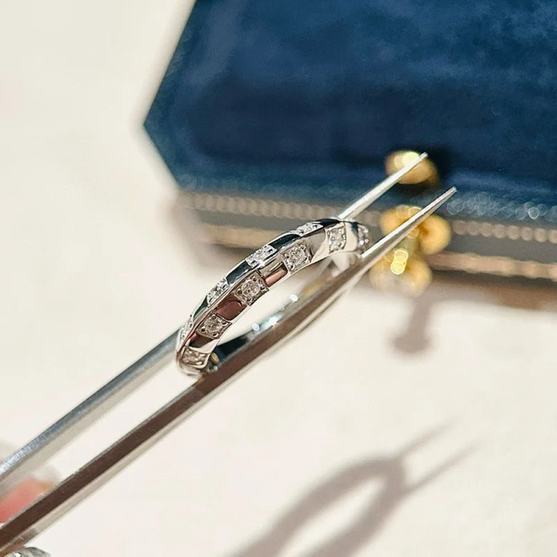 S925Серебряная клеверная резка высокоуглеродистая сетка для шахматной доски