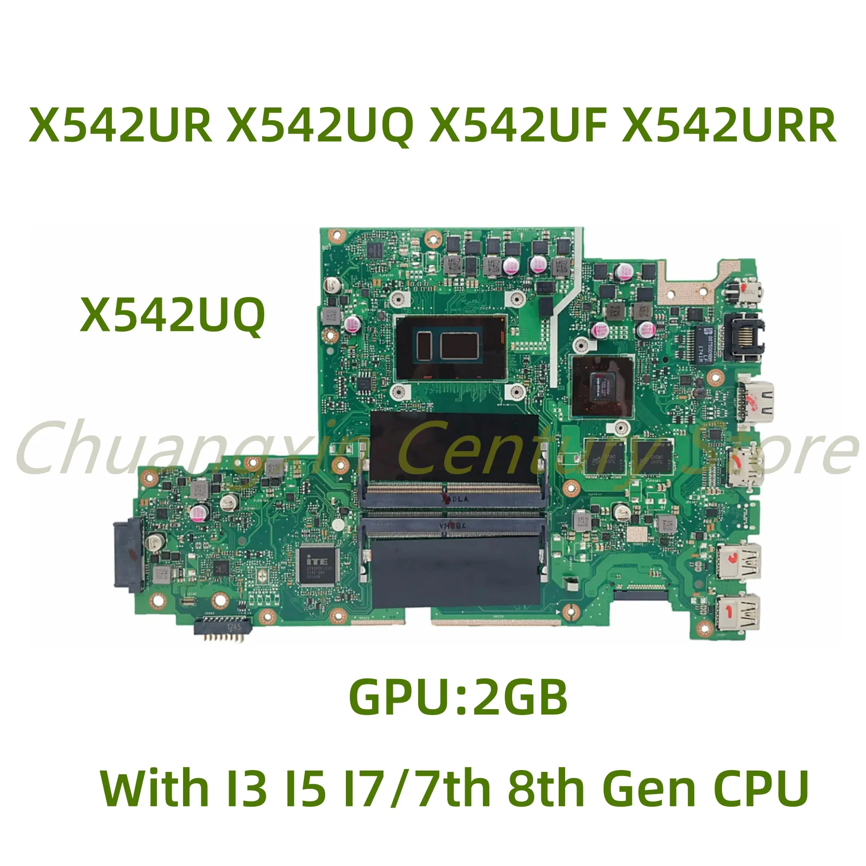 

Подходит для Asus X542UR X542UQ X542UF X542URR A580U X542UNT X542UQR материнская плата для ноутбука X542UQ с процессором I3 I5 I7 V2G 100% протестирован