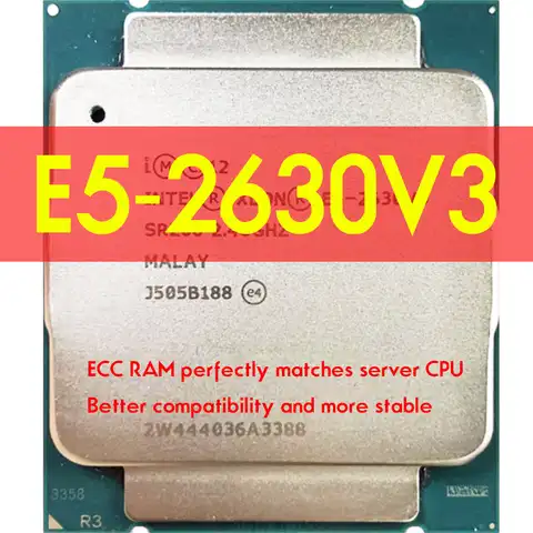 Процессор Xeon E5 2630 V3 SR206 2,4 ГГц 8 ядер 85 Вт Разъем LGA 2011-3 ЦП 2630V3 X99 DDR4 D4 материнская плата платформа для комплекта Intel xeon