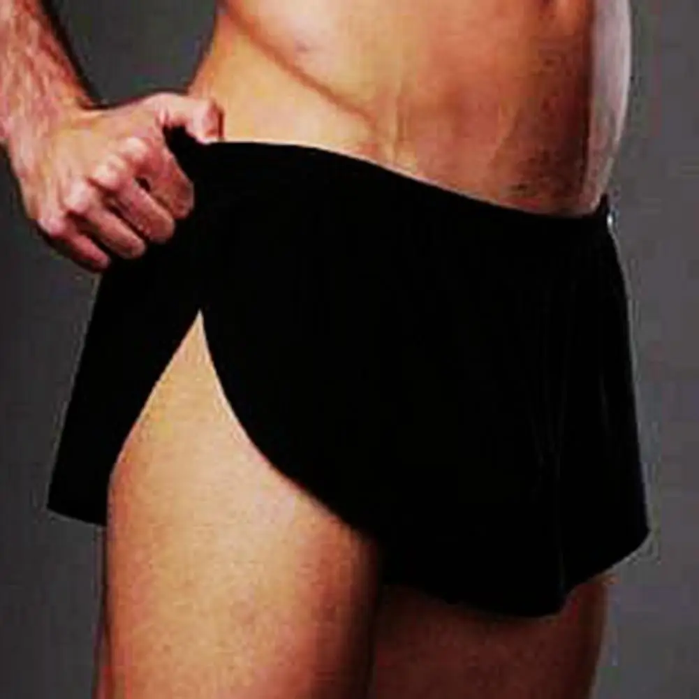 Трусы-боксеры мужские однотонные шорты-юбка пикантная Пижама для дома винтажная