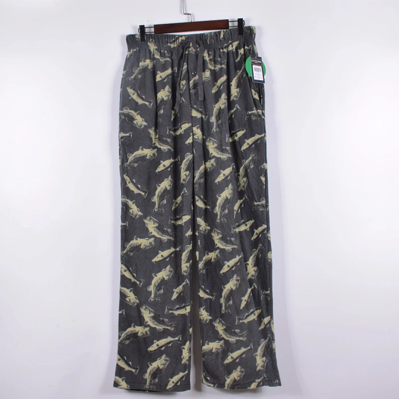 Spring Autumn Winter Men Pajama Pants Fleece Cartoon Plaid Soft And Comfortable Pocket Trousers underwear mens lounge wear