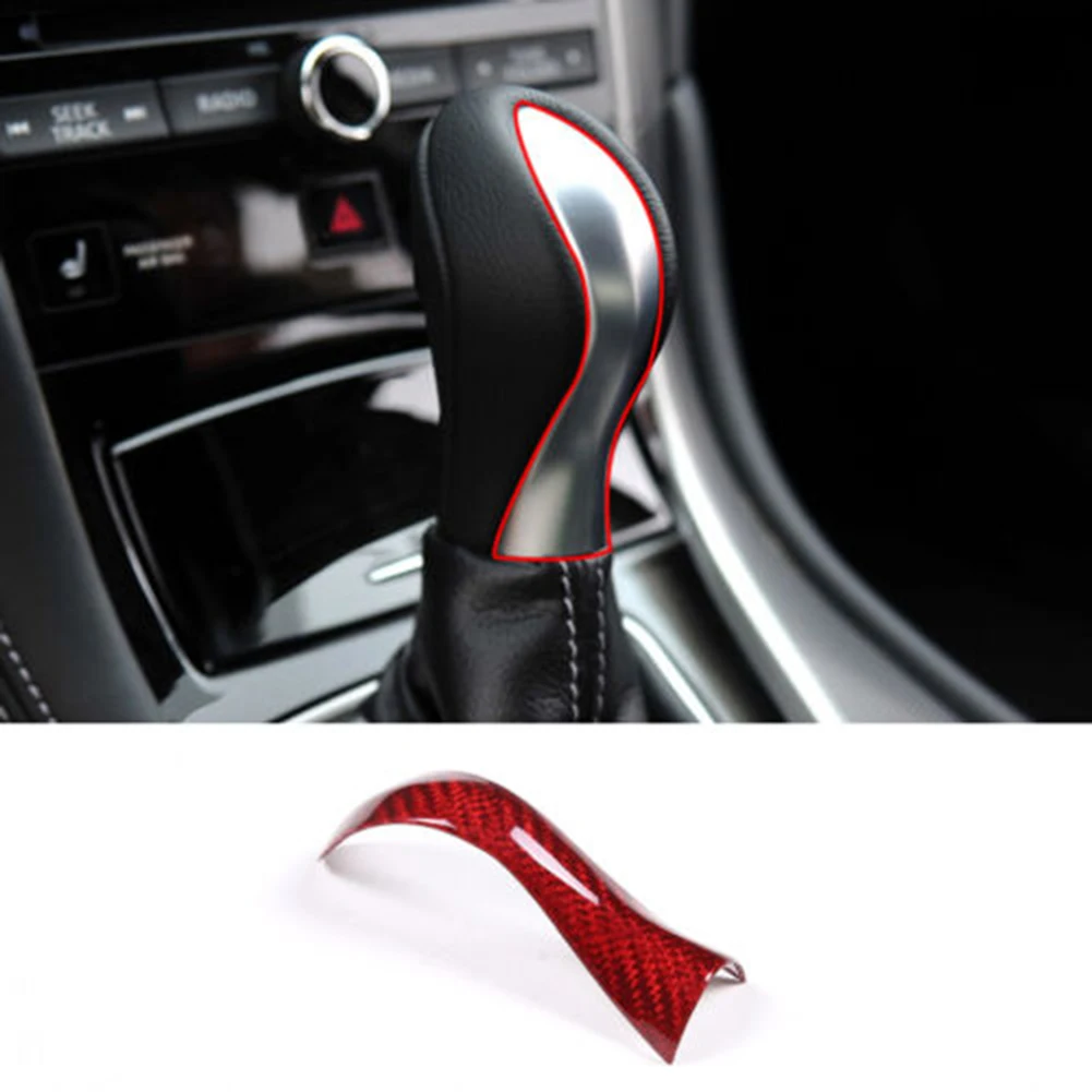 

Car Sticker Gear Knob Cover Red Gear Knob Cover Trim Car Accessories Car Decoration For Infiniti Q50 Q50l Q60 High Quality