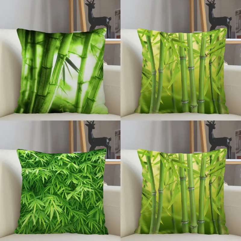 

Зеленая бамбуковая наволочка, квадратная наволочка, Наволочка на молнии