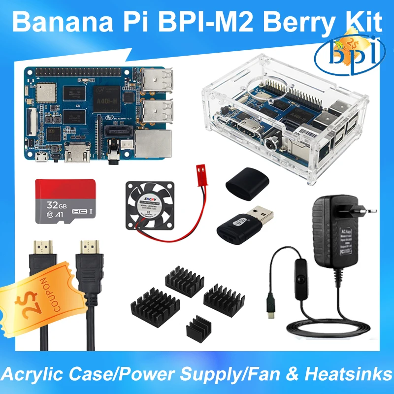 

Banana Pi BPI-M2 Berry Board Quad Core Cortex A7 Allwinner A40i CPU 1G DDR MIPI DSI Single Board Computer Banana Pi M2 Berry