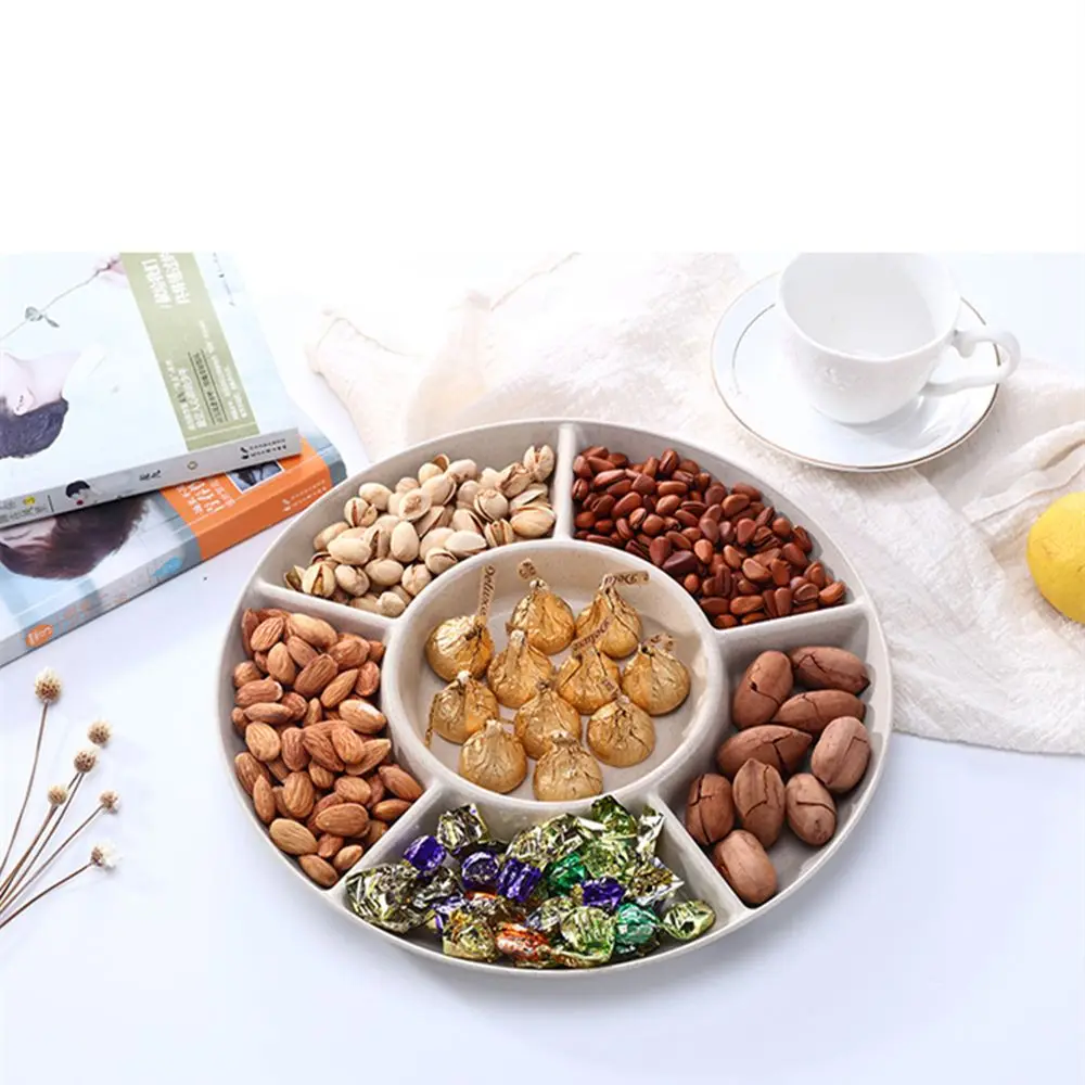 

Originality Durable Simple design Office Fruit Plate Snack tray Dried fruit tray Multi grid tray