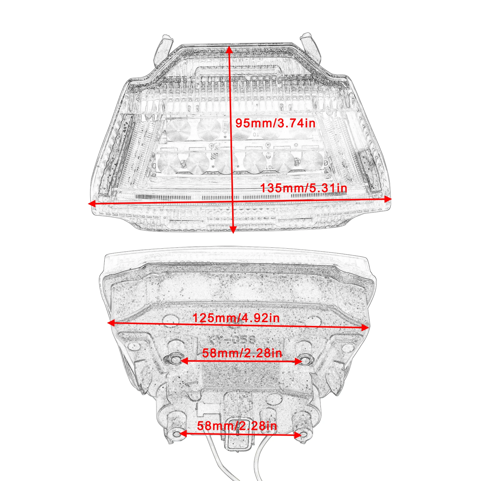 Фото Задний фонарь мотоцикла для Kawasaki Ninja ZX-10R ZX1000 2011 2012 2013 2014 2015, встроенный тормозной указатель поворота, задний фонарь №3