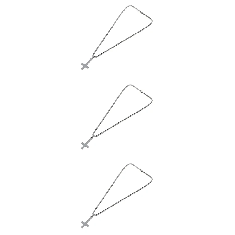 

Ожерелье из нержавеющей стали 316L с перевернутым крестом и подвеской из титановой стали