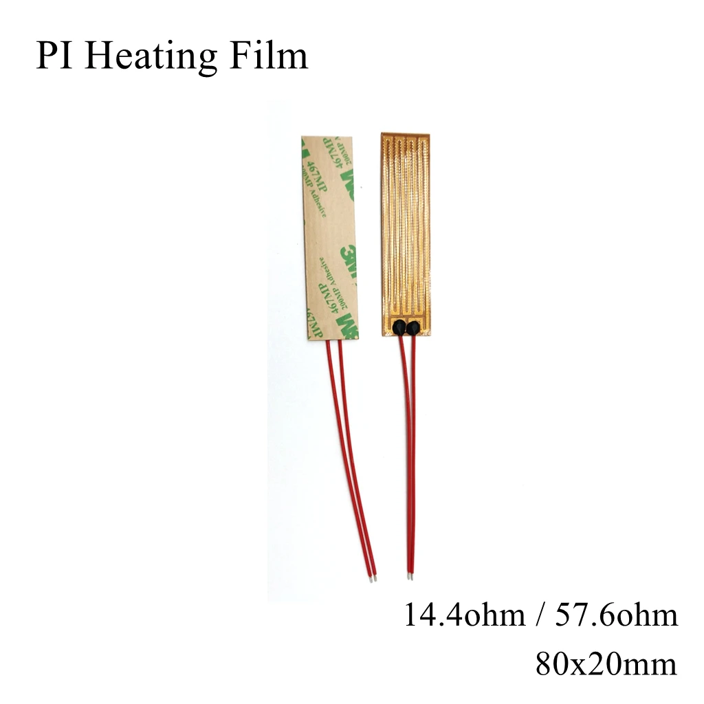 

80x20mm 5V 12V 24V 110V 220V PI Heating Film Polyimide Adhesive Electric Heater Plate Panel Pad Mat Fuel Foil Oil Engine Tank