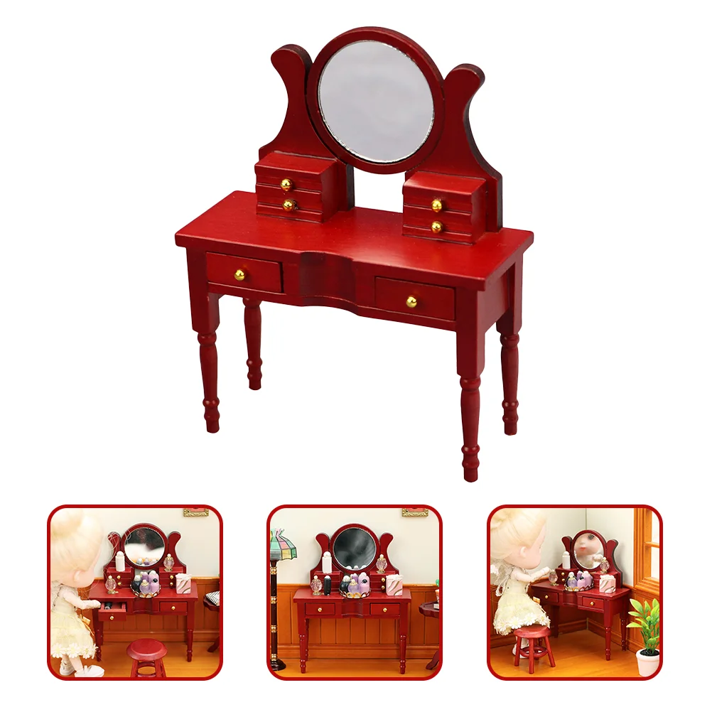 

Dressing Table Adornment Mini House Small Decor Decoration Wooden Model Miniature Home Accessories Dollhouse furniture