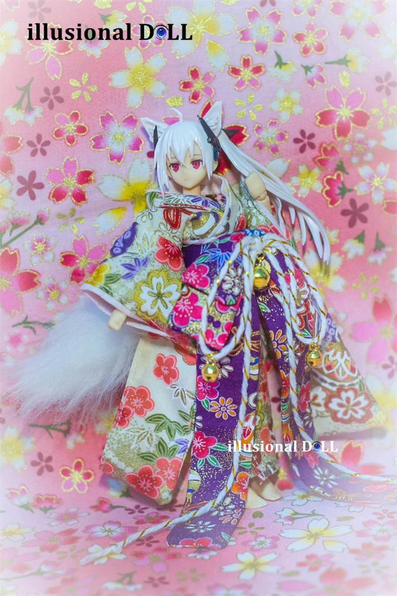 

OB11Doll Clothes Sakuran Kimono for 12 point 1/12 Doll Kimono Dress toy accessories
