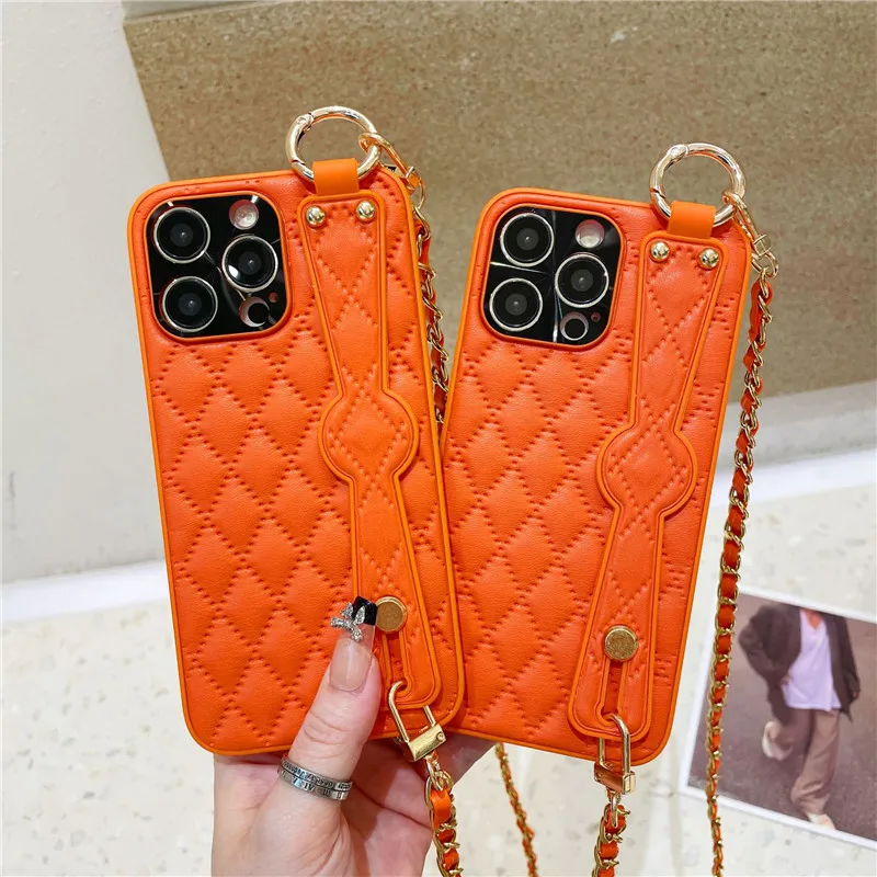 

Luxury Crossbody Leather Phone Case For Iphone 14 Pro 13 Pro Max 12 11 ProMax 14 Plus Shoulder Lanyard Wrist Strap Cover Capa